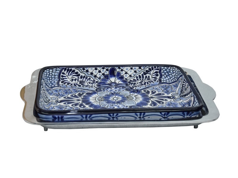 PORTA PYREX LISO DELGASO CON TALAVERA GDE