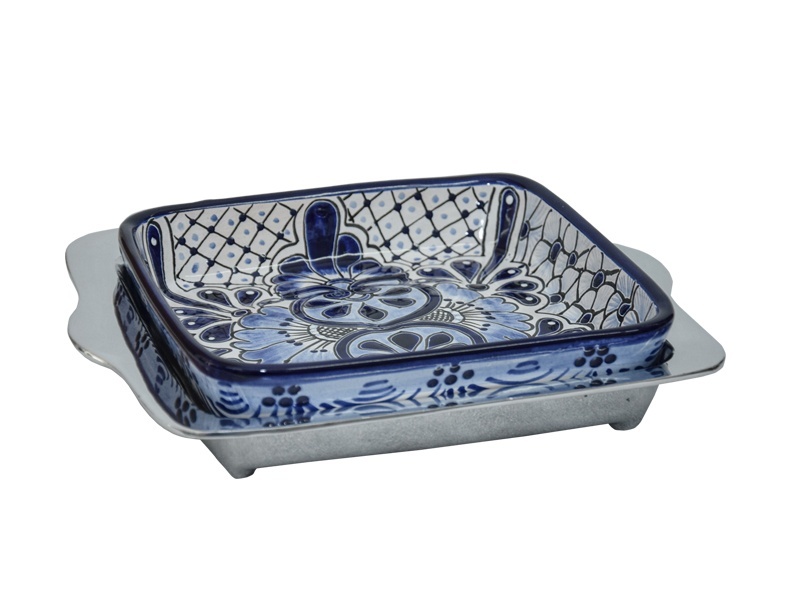 PORTA PYREX LISO CON TALAVERA CUADRADO CH