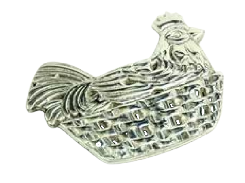 PORTA CALIENTE GALLINA. MED PORTACALIENTES EN PEWTER
