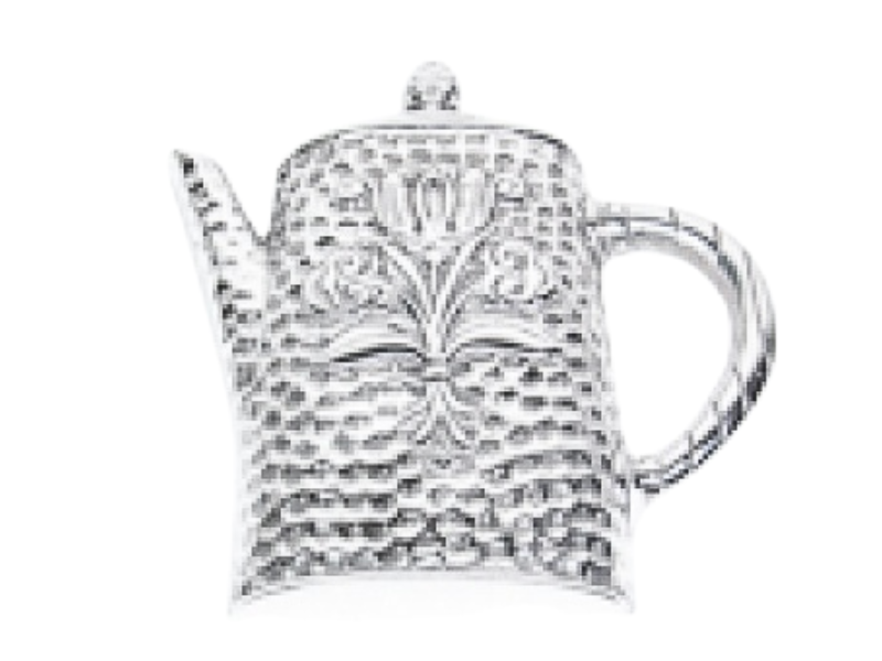 ADORNO EN PEWTER CAFETERA TULIPAN PICADA MED