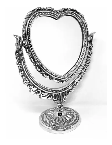 ESPEJO ANTIGUO CORAZON GDE PEWTER 