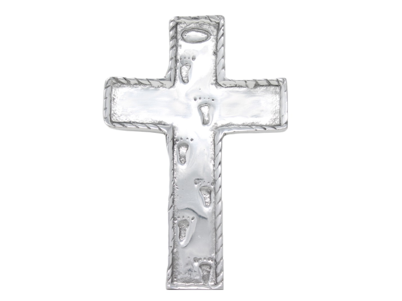CRUZ HUELLAS CHICA CRUCES EN PEWTER