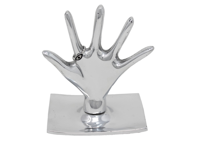 PORTA ANILLOS MANO CON BASE CUADRADA MED PORTA ANILLOS DE PEWTER