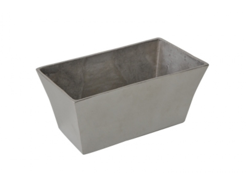 MACETA  RECTANGULAR MEDIANA MACETA EN PEWTER