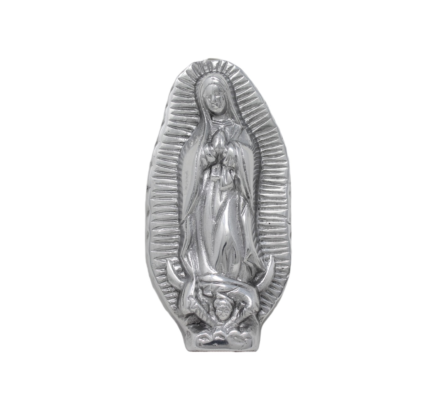 VIRGEN DE GUADALUPE HUECA CON BASE 