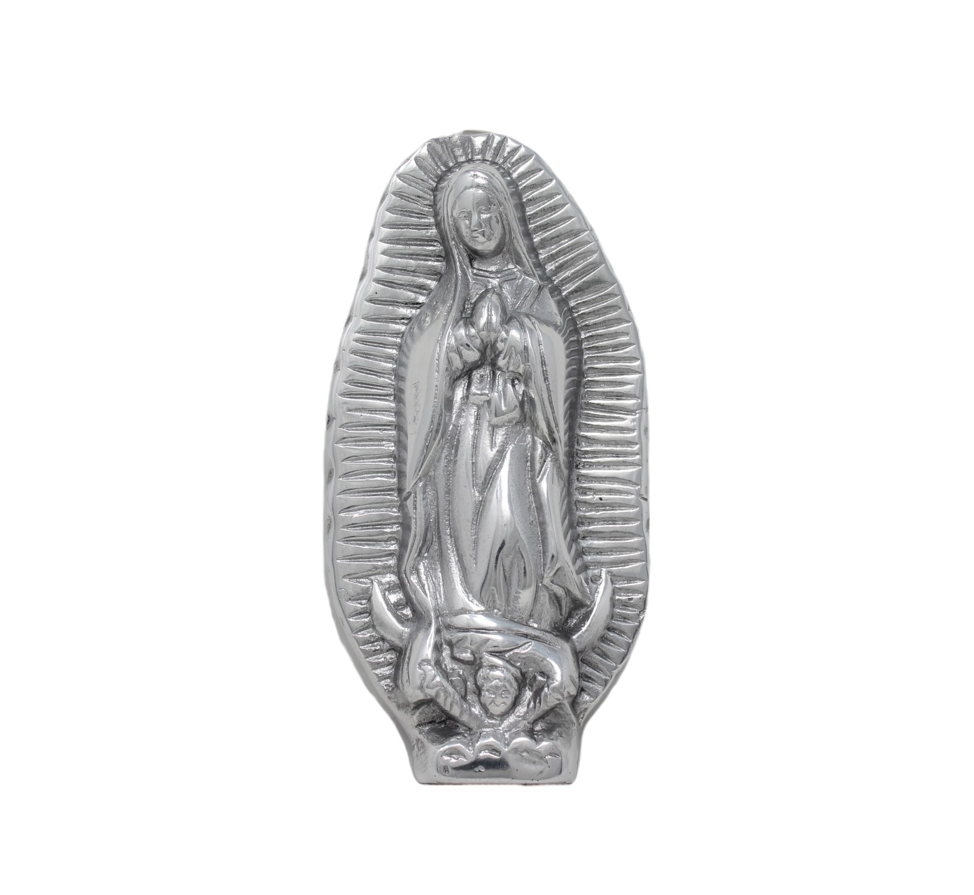 VIRGEN DE GUADALUPE HUECA CON BASE 